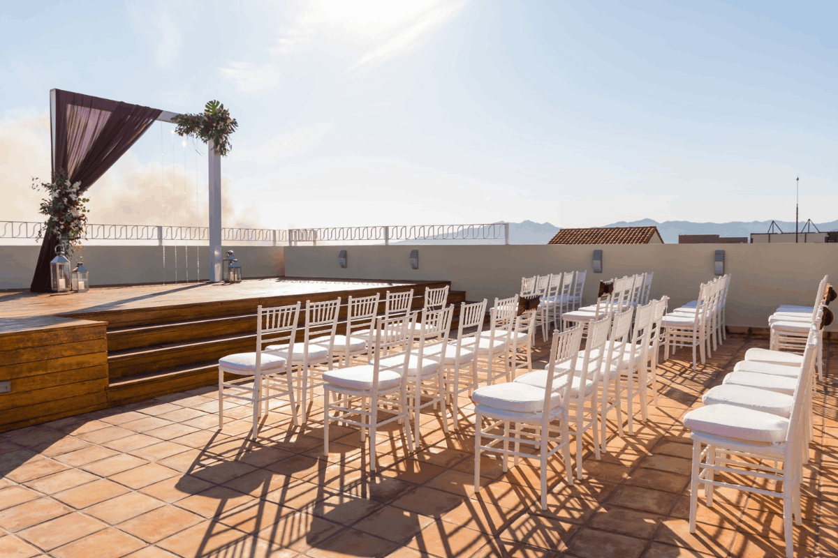 Terrace wedding ceremony venue at Krystal Grand Nuevo Vallarta.